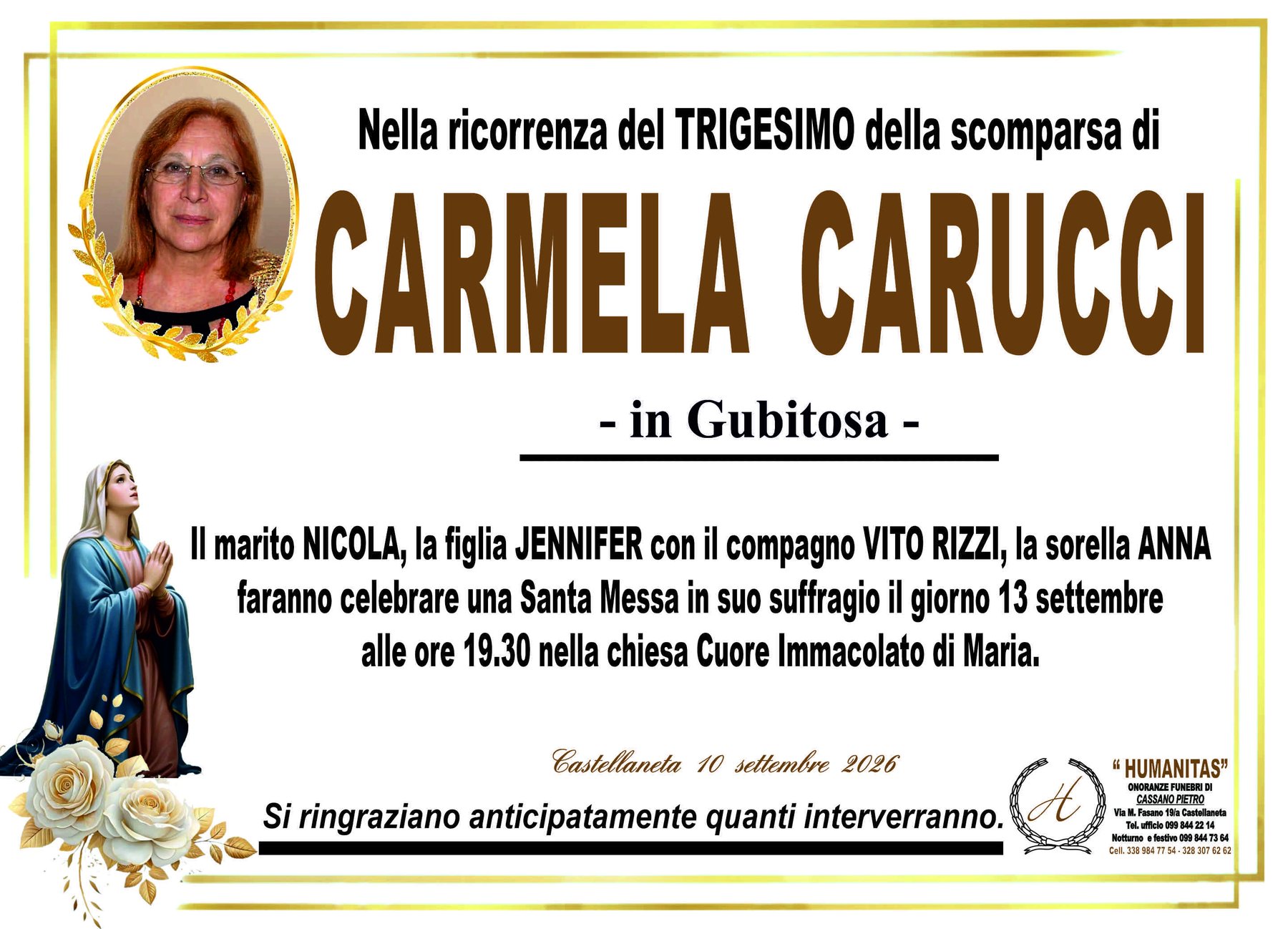 Manifesto di Carmela Carucci