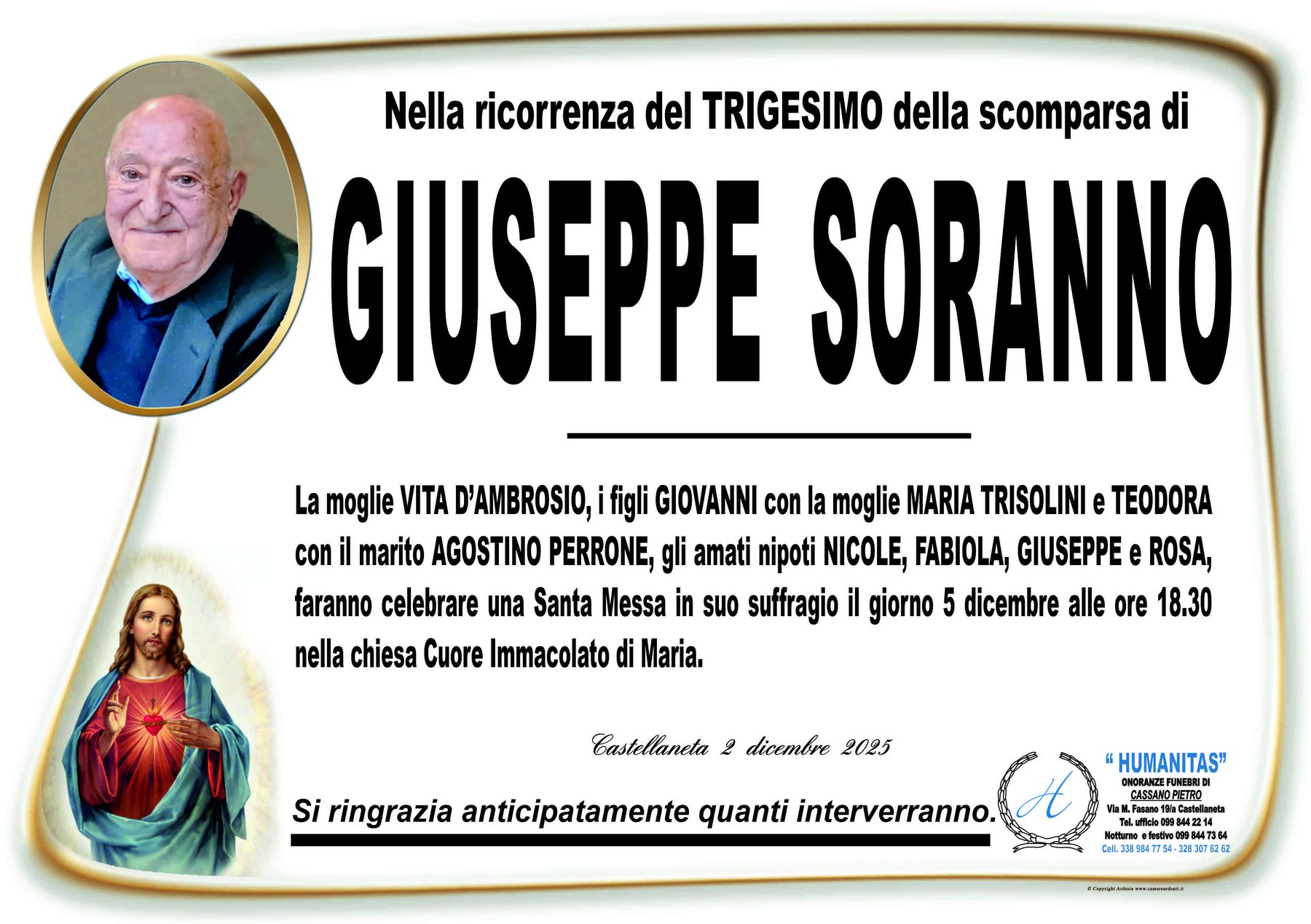 Manifesto di Giuseppe Soranno