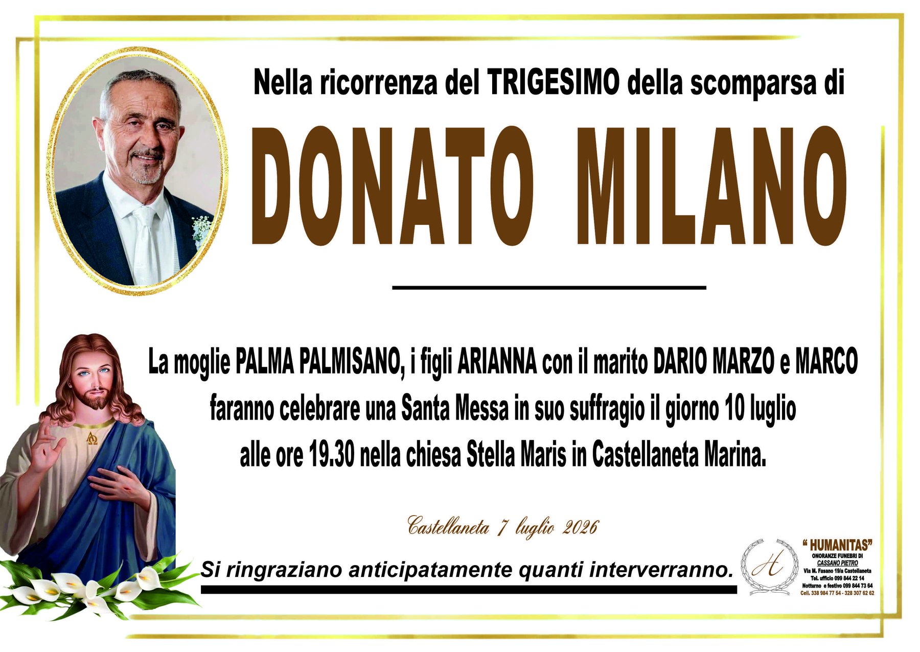 Manifesto di Donato Milano