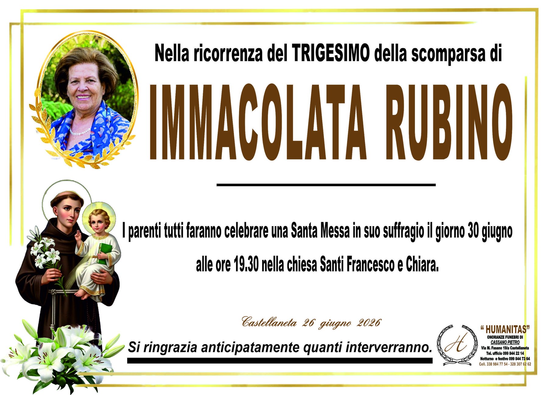 Manifesto di Immacolata Rubino