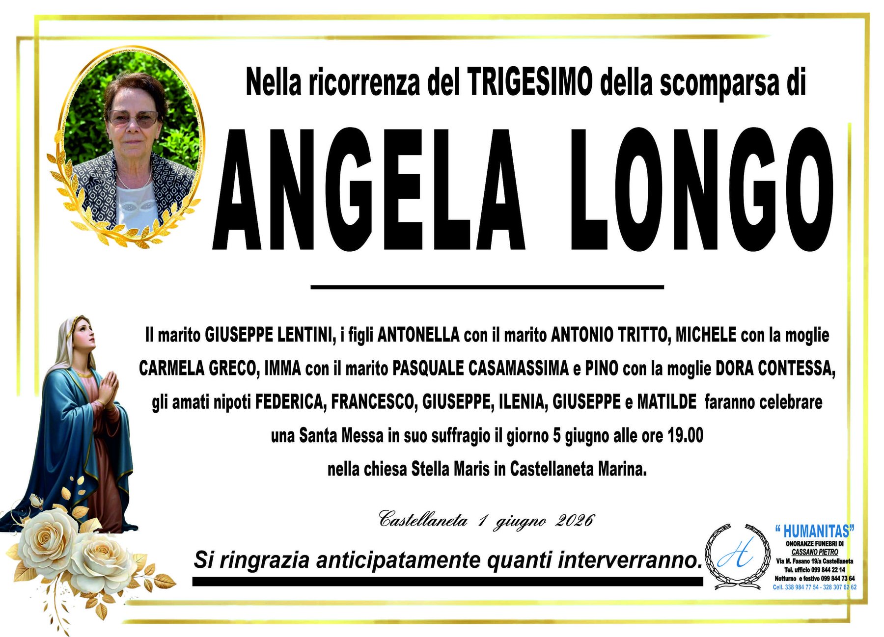 Manifesto di Angela Longo