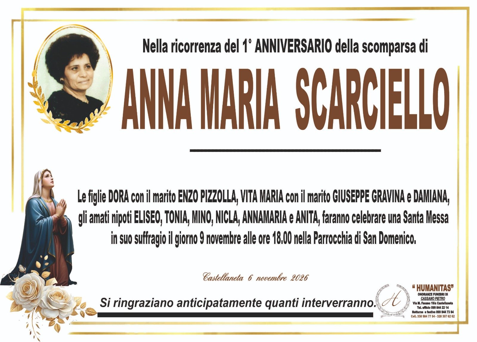 Manifesto di Anna Maria Scarciello