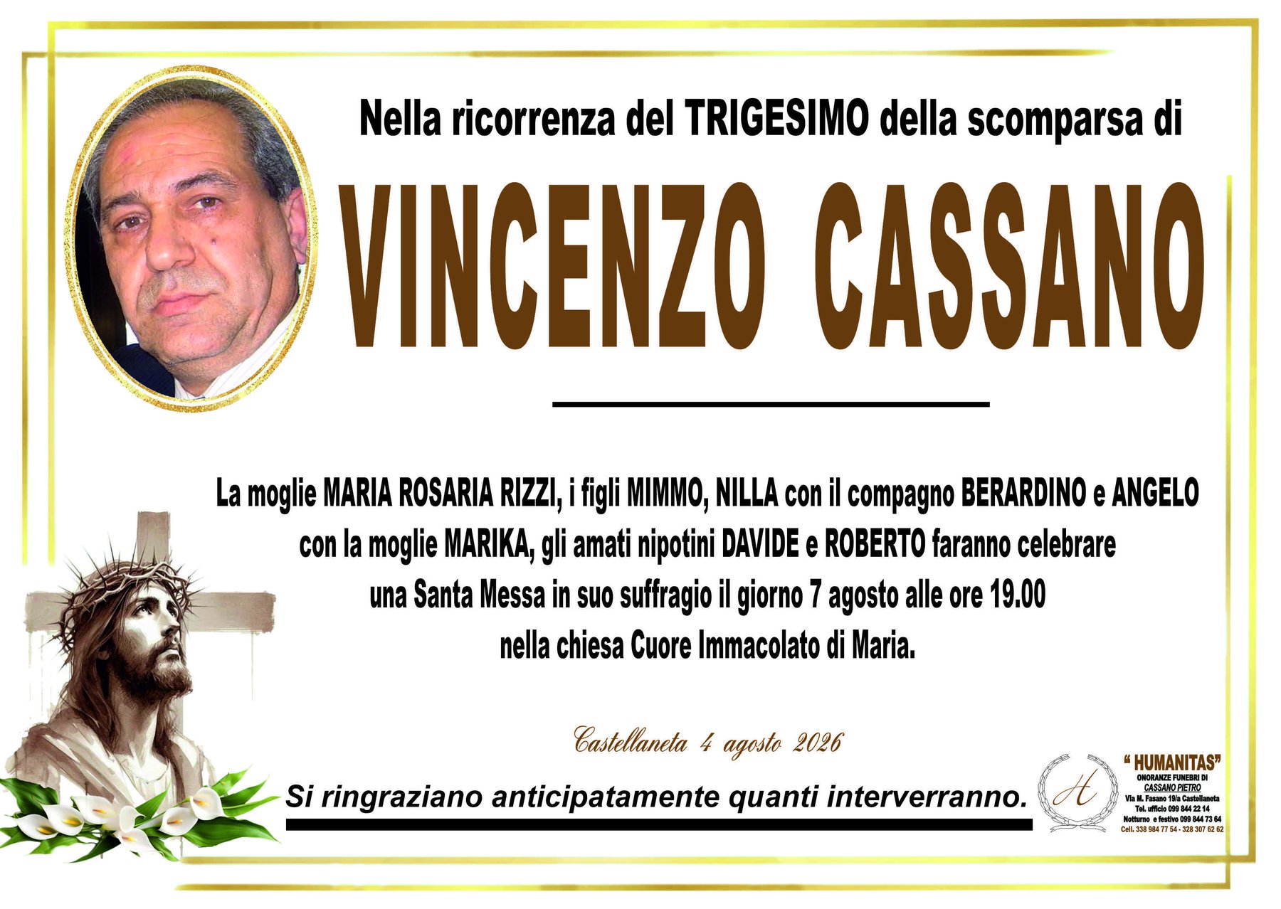 Manifesto di Vincenzo Cassano